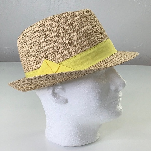 Scala Pronto Fedora Paper Hat with Yellow Band Unisex Size OS EUC - Picture 15 of 16